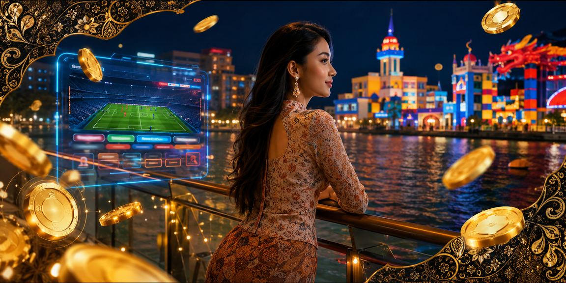 Suasana pertaruhan sukan Malaysia dengan motif batik yang elegan dan bernuansa tempatan